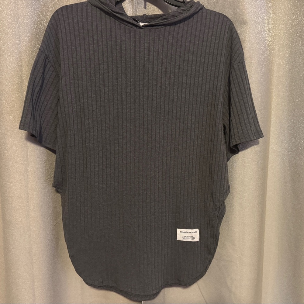 Gray Hooded Shirt